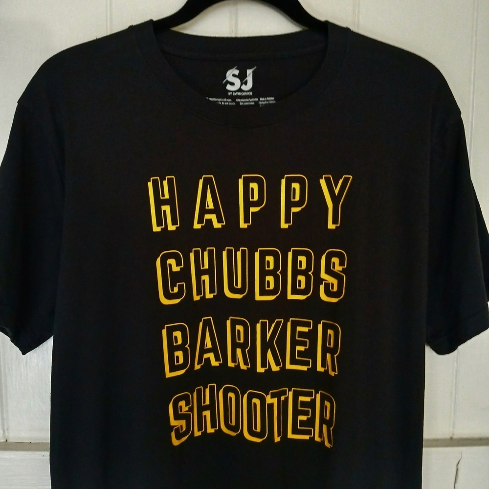 SWING JUICE T-Shirt Happy Gilmore Chubbs Barker Shooter Men's Large Black